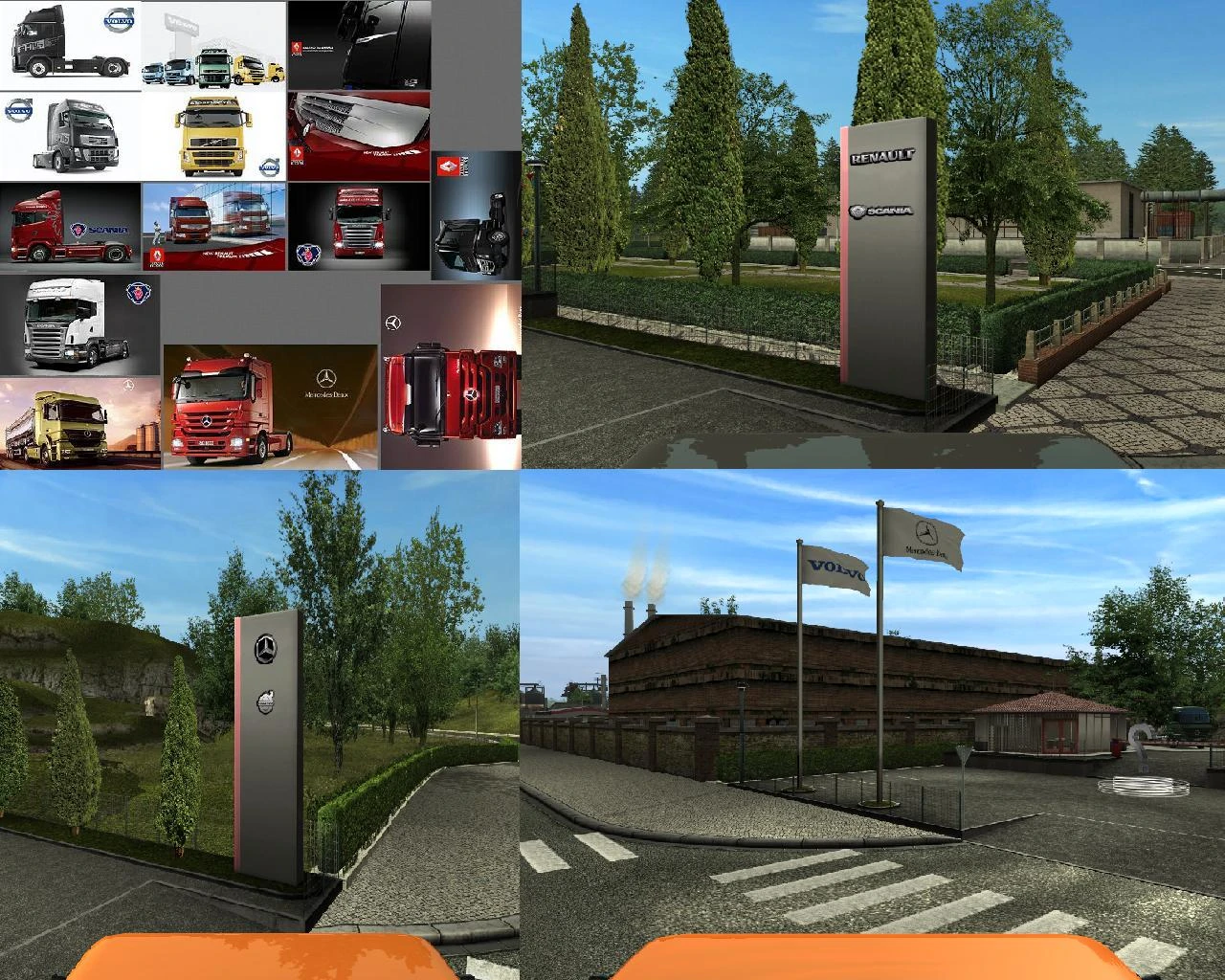 German Truck Simulator "Реальные флаги, вывески и картины в автосалоне"