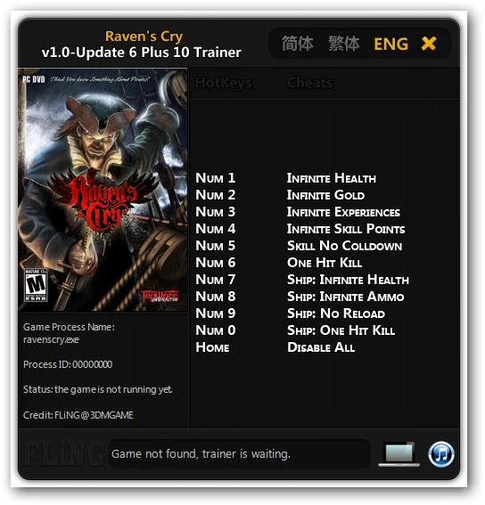 Raven Cry: Трейнер/Trainer (+10) [1.0 ~ Update 6] {FLiNG}