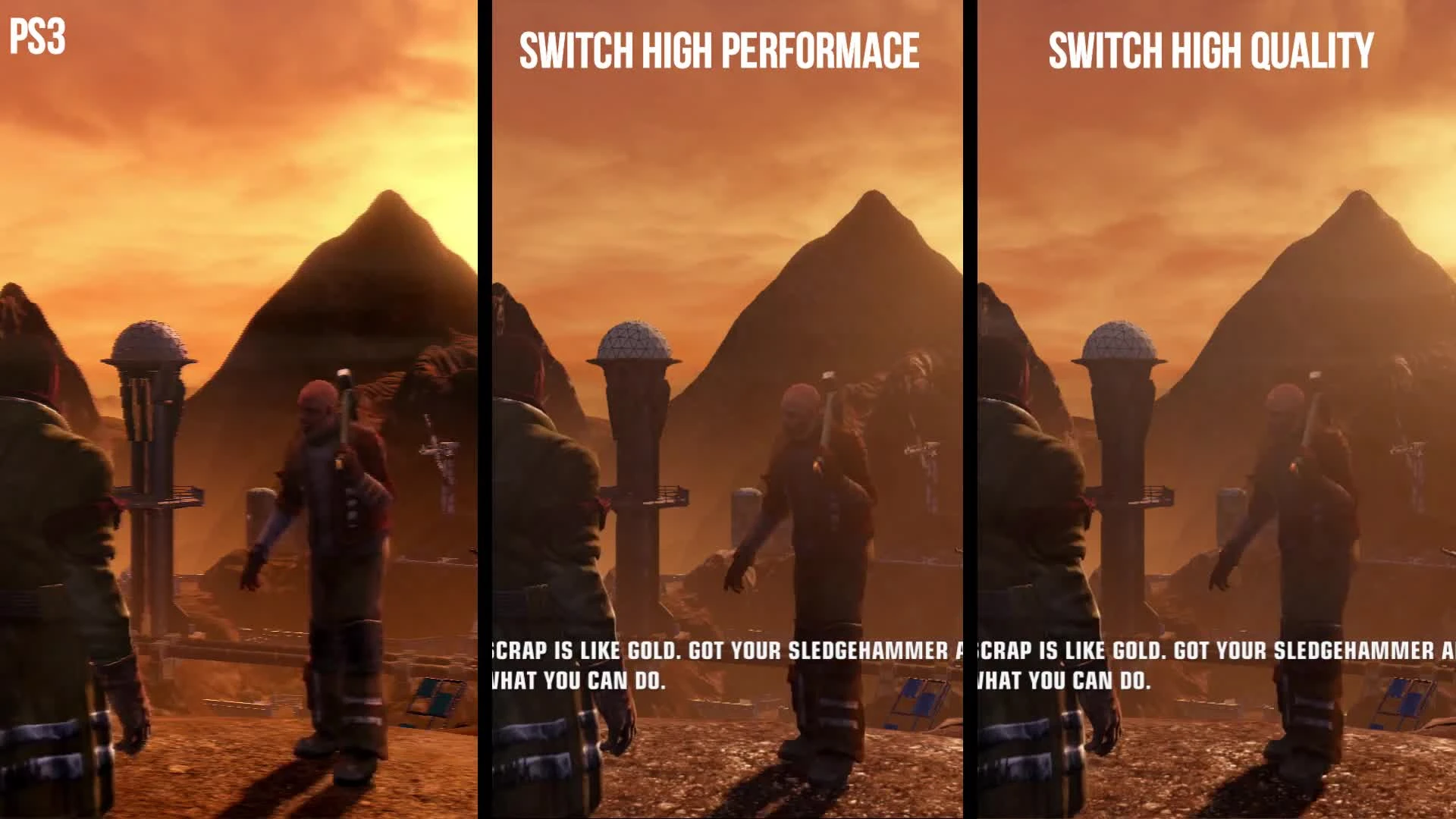 Сравнение графики Red Faction Guerrilla на Switch и PS3