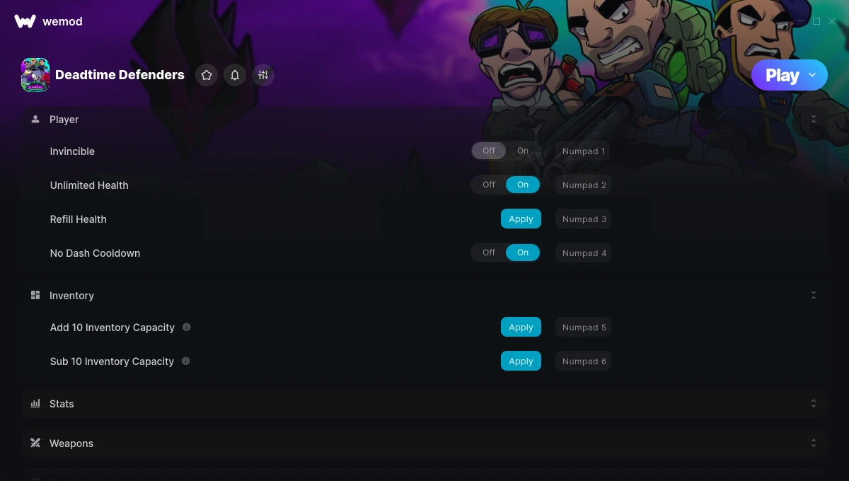 Deadtime Defenders "Трейнер +13" [UPD: 02.06.2025] {STiNGERR / WeMod}