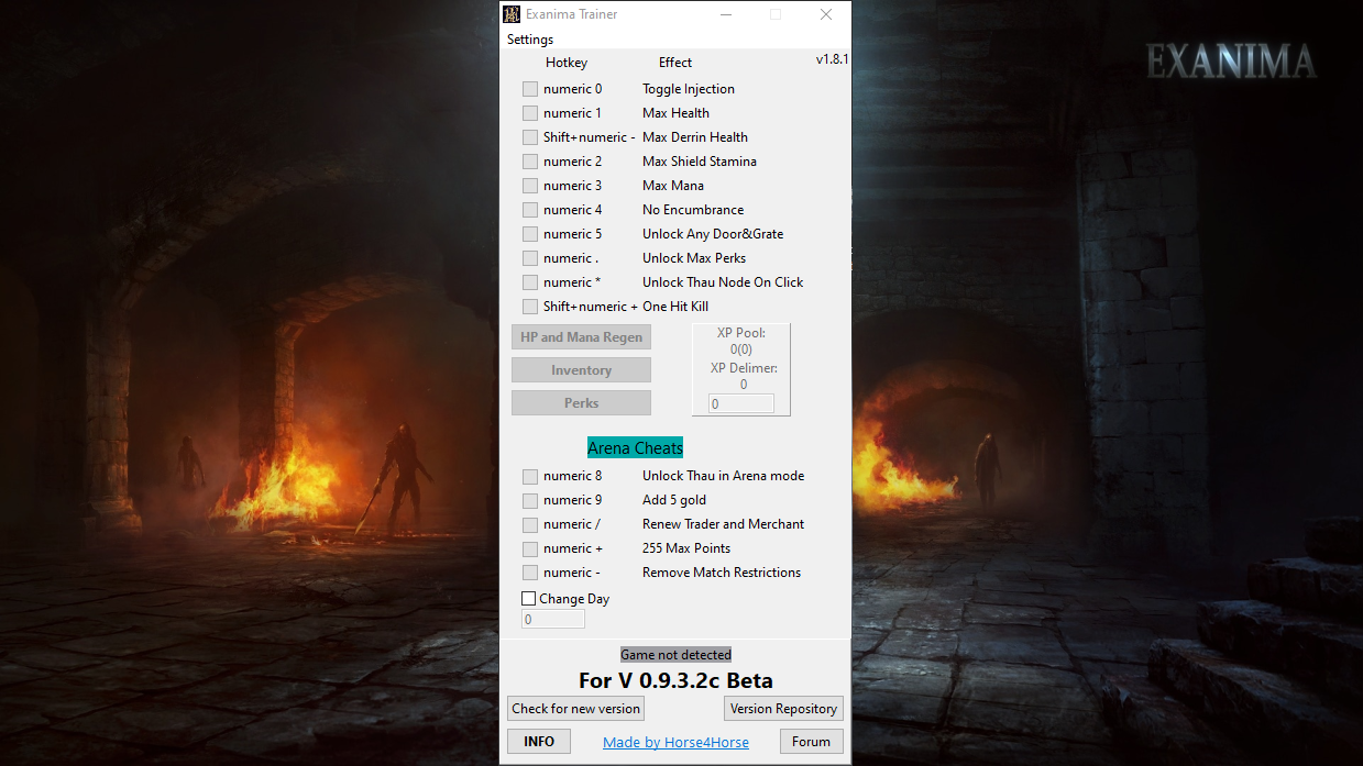 Exanima "Трейнер +19" [v0.9.3.2c Beta] {Horse4Horse}