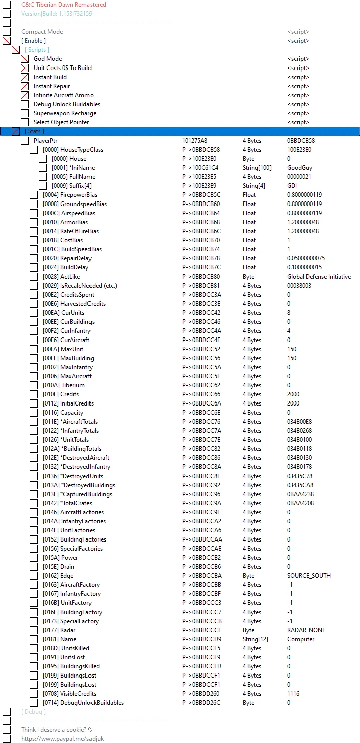 Command & Conquer: Remastered - Tiberium Dawn: Таблица для Cheat Engine [UPD: 11.06.2020] {SunBeam}