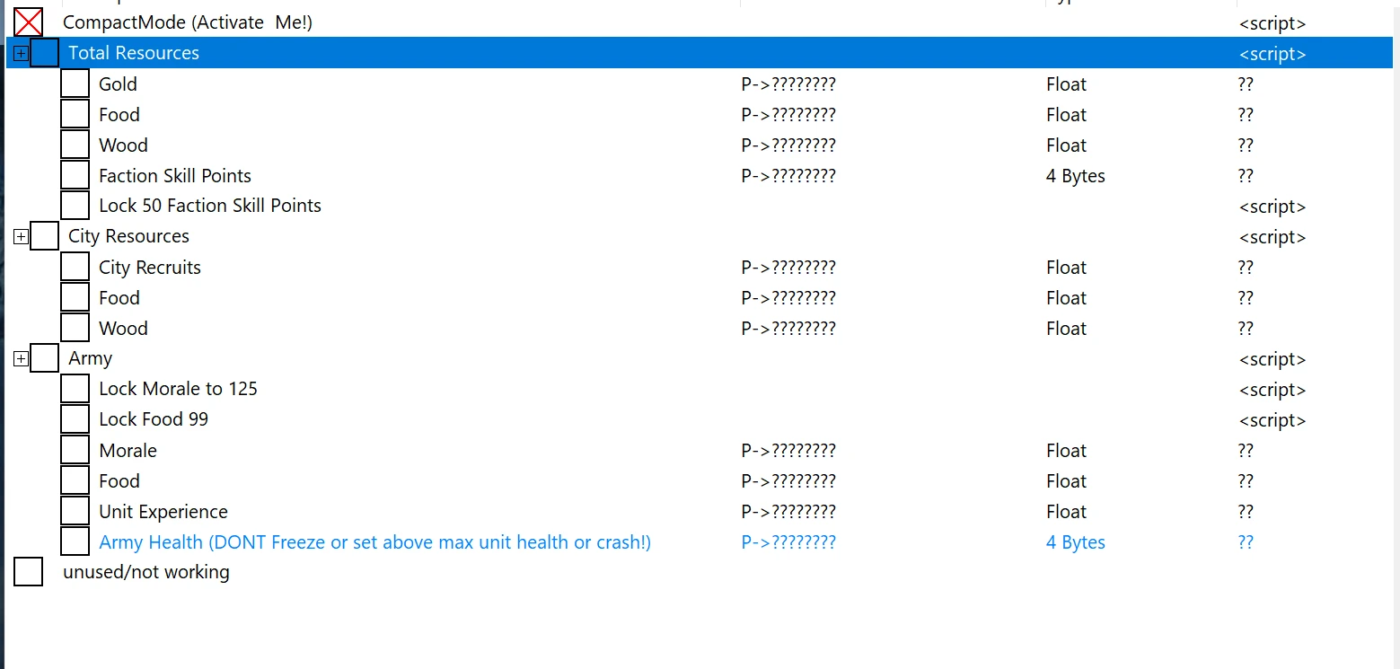 Hegemony 3: The Eagle King: Таблица для Cheat Engine [3.3.4] {gideon25}