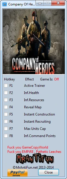 Company of Heroes: Трейнер/Trainer (+7) [2.700.2.42 B] {MrAntiFun}