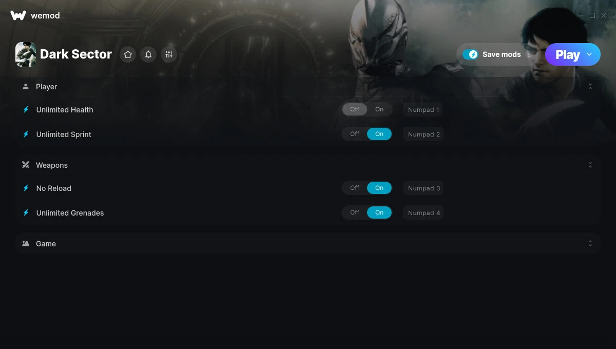 Dark Sector "Трейнер +5" [UPD: 13.12.2024] {STiNGERR / WeMod}
