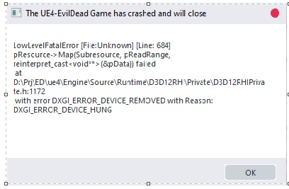 Вылетает игра с ошибкой LowLevelFatalError