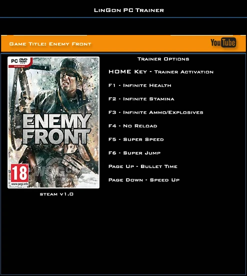 Enemy Front Тренер/Trainer (+8) [1.0] {LinGon}