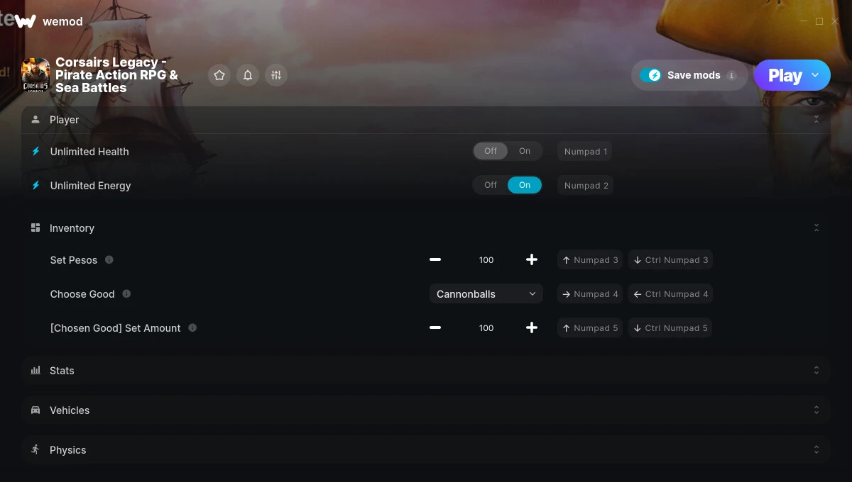 Corsairs Legacy - Pirate Action RPG & Sea Battles "Трейнер +19" [UPD: 02.07.2025] {GreenHouse / WeMod}