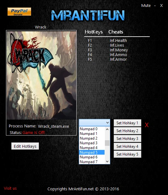 Wrack: Трейнер/Trainer (+5) [1.2.2] {MrAntiFun}