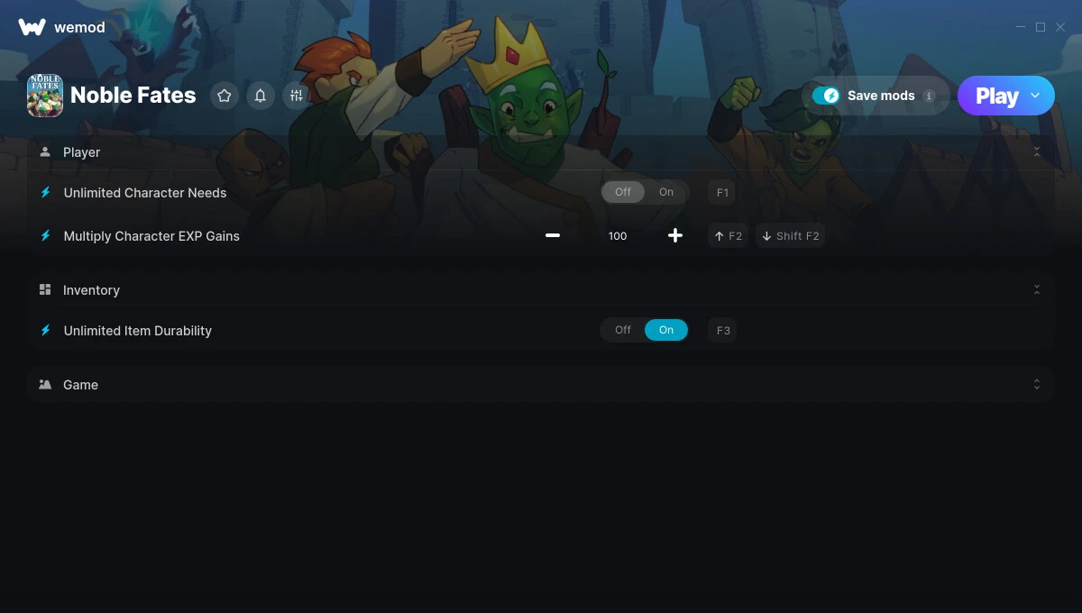 Noble Fates "Трейнер +8" [UPD: 14.04.2025] {ColonelRVH / WeMod}