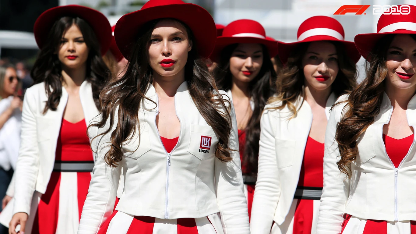 F1 2018 "Девушки стартовой решетки в загрузке треков"