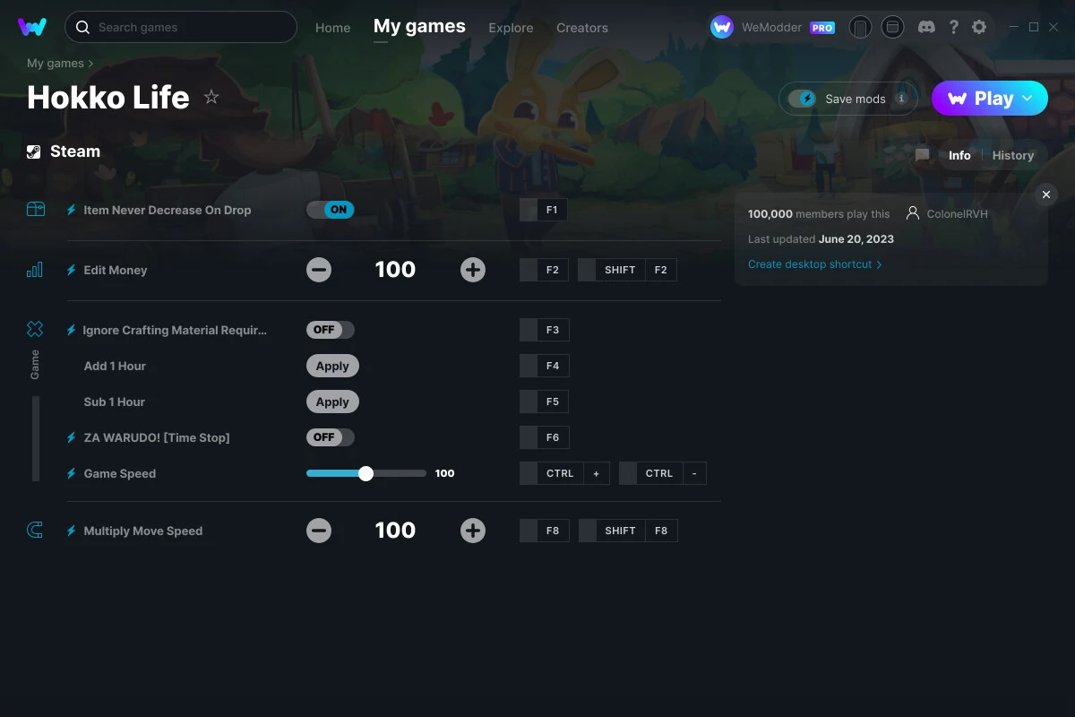 Hokko Life "Трейнер +8" [UPD: 20.06.2023] {ColonelRVH / WeMod}