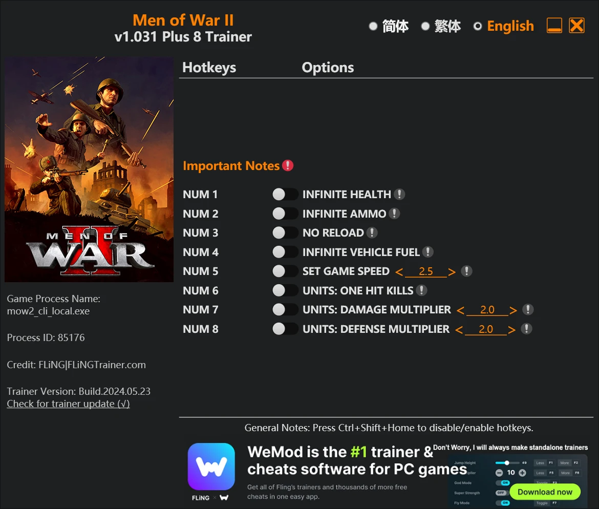 Men of War 2 "Трейнер +8" [1.031] {FLiNG}