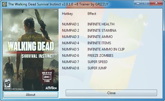 The Walking Dead: Survival Instincts: Трейнер/Trainer (+8) [2.0.1.0] {GRIZZLY / PlayGround.ru}