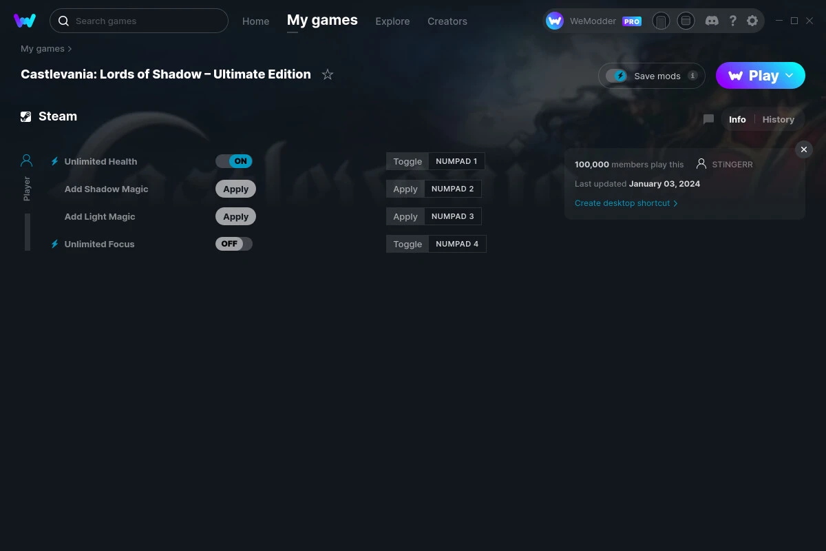 Castlevania: Lords of Shadow - Ultimate Edition "Трейнер +4" [UPD: 03.01.2024] {STiNGERR / WeMod}