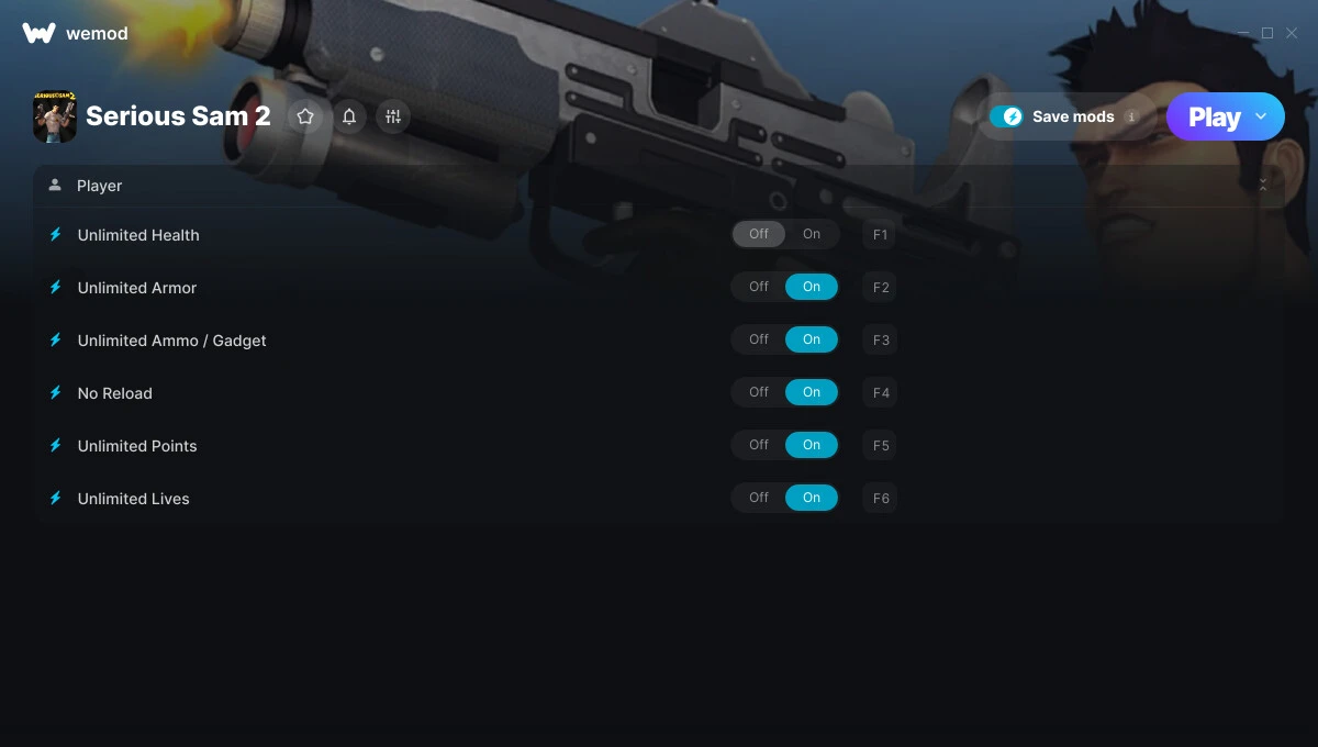 Serious Sam 2 "Трейнер +6 от WeMod: Здоровье, броня, патроны и пр"