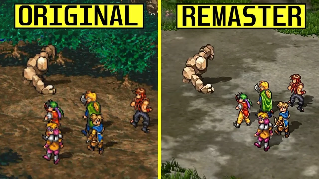Графическое сравнение оригинальной Suikoden и переиздания