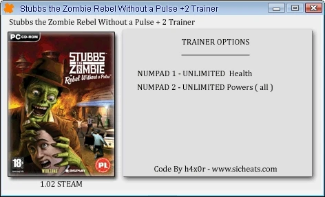 Stubbs the Zombie in Rebel without a Pulse: Трейнер (+2) [1.02 - STEAM] {h4x0r}