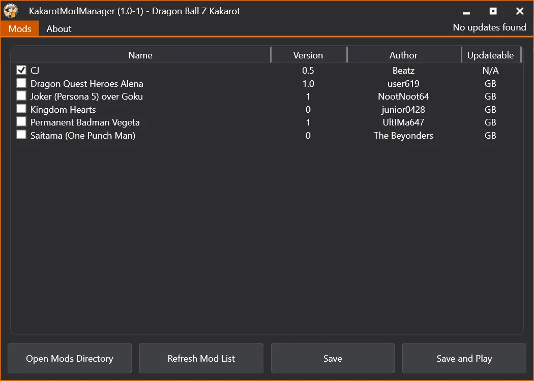 Dragon Ball Z: Kakarot "Kakarot Mod Manager"