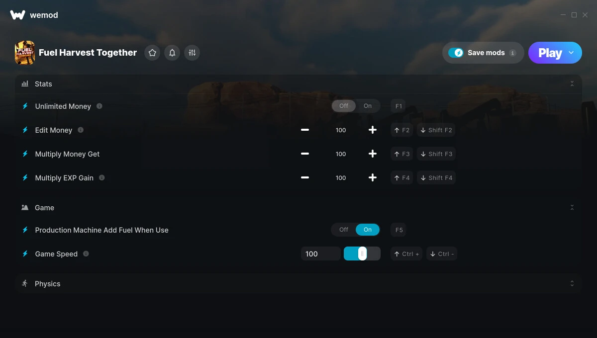 Fuel Harvest Together "Трейнер +8: Деньги, опыт, скорость и прыжок" {ColonelRVH / WeMod}