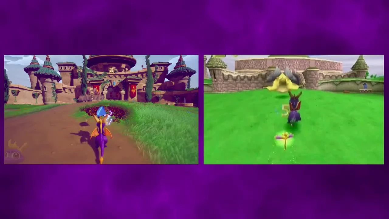 Spyro: Reignited Trilogy - геймплей 1 и 2 сравнение