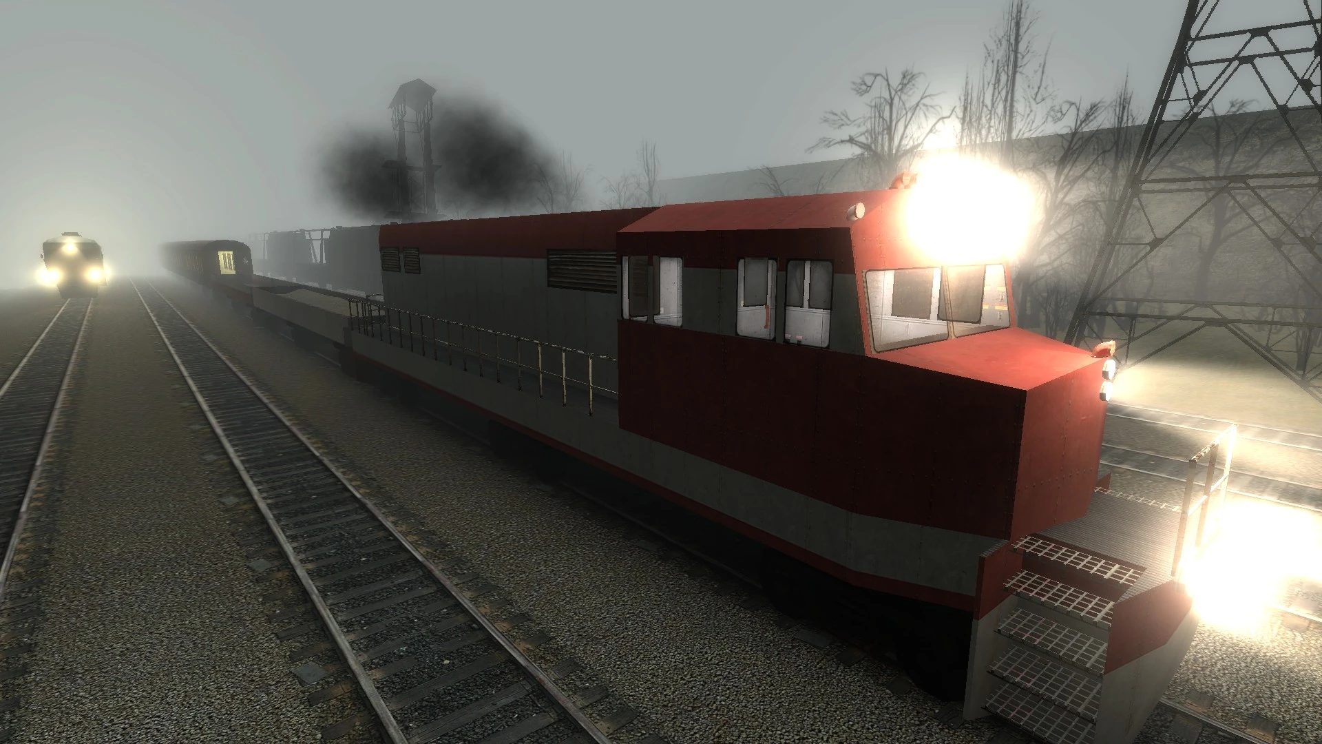 Garry's Mod "Бесконечная карта с поездом"