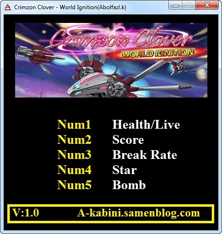 Crimzon Clover: World Ignition: ТрейнерTrainer (+5) [1.0] {Abolfazl.k}