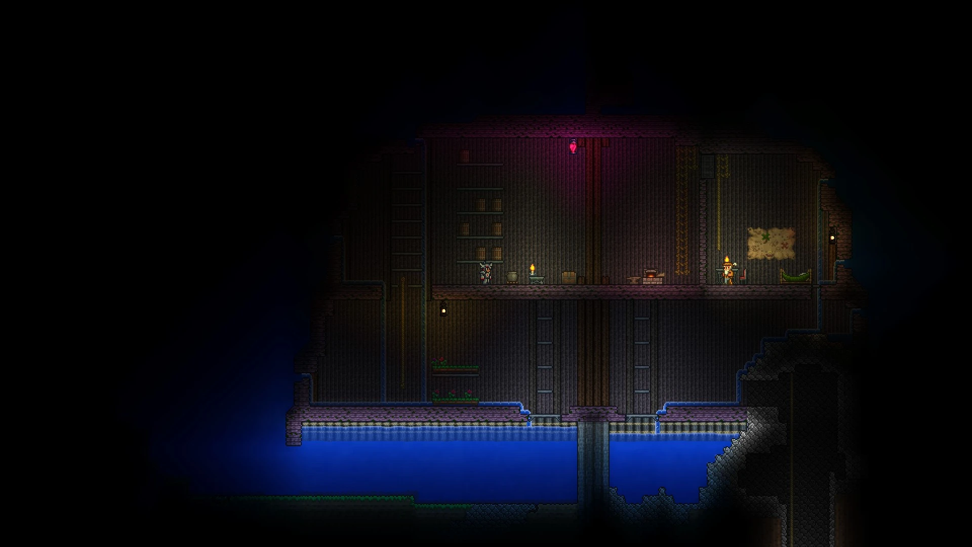 Terraria "Карта на выживание под водой"