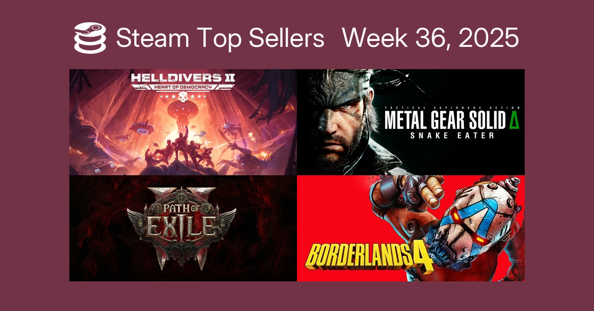 Helldivers 2 и ремейк Metal Gear Solid Delta: Snake Eater возглавили чарт продаж Steam за прошлую неделю