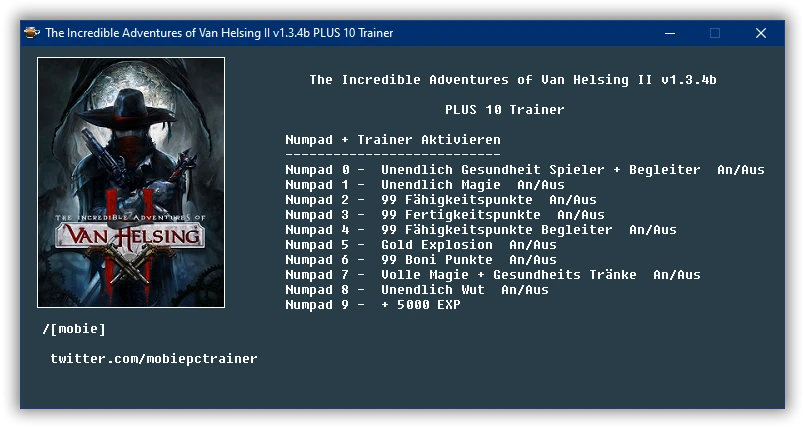 The Incredible Adventures of Van Helsing 2: Трейнер/Trainer (+10) [1.3.4b] {mobie}