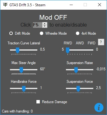 Grand Theft Auto 5 "GTA5 Drift MOD 3.5"