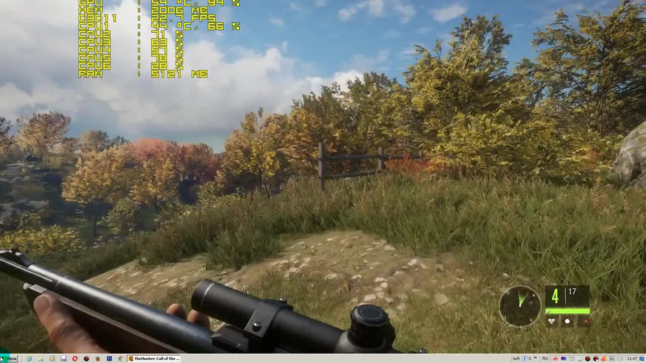 Тест theHunter - Call of the Wild запуск на среднем ПК (6 ядер, 12 ОЗУ, Radeon HD 7870 2 Гб)