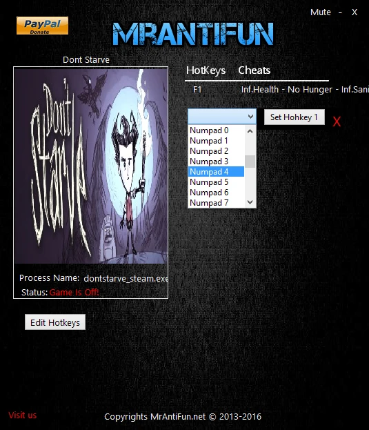 Don't Starve: Трейнер/Trainer (+3) [08.05.2016] {MrAntiFun}