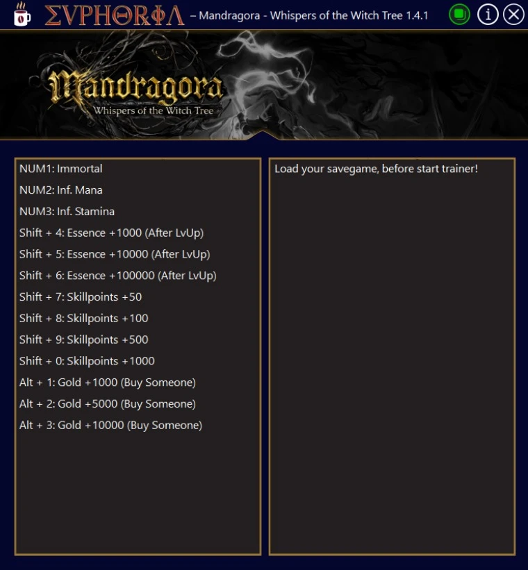 Mandragora: Whispers of the Witch Tree "Трейнер +13" [1.4.1] {kaffeekalle211}