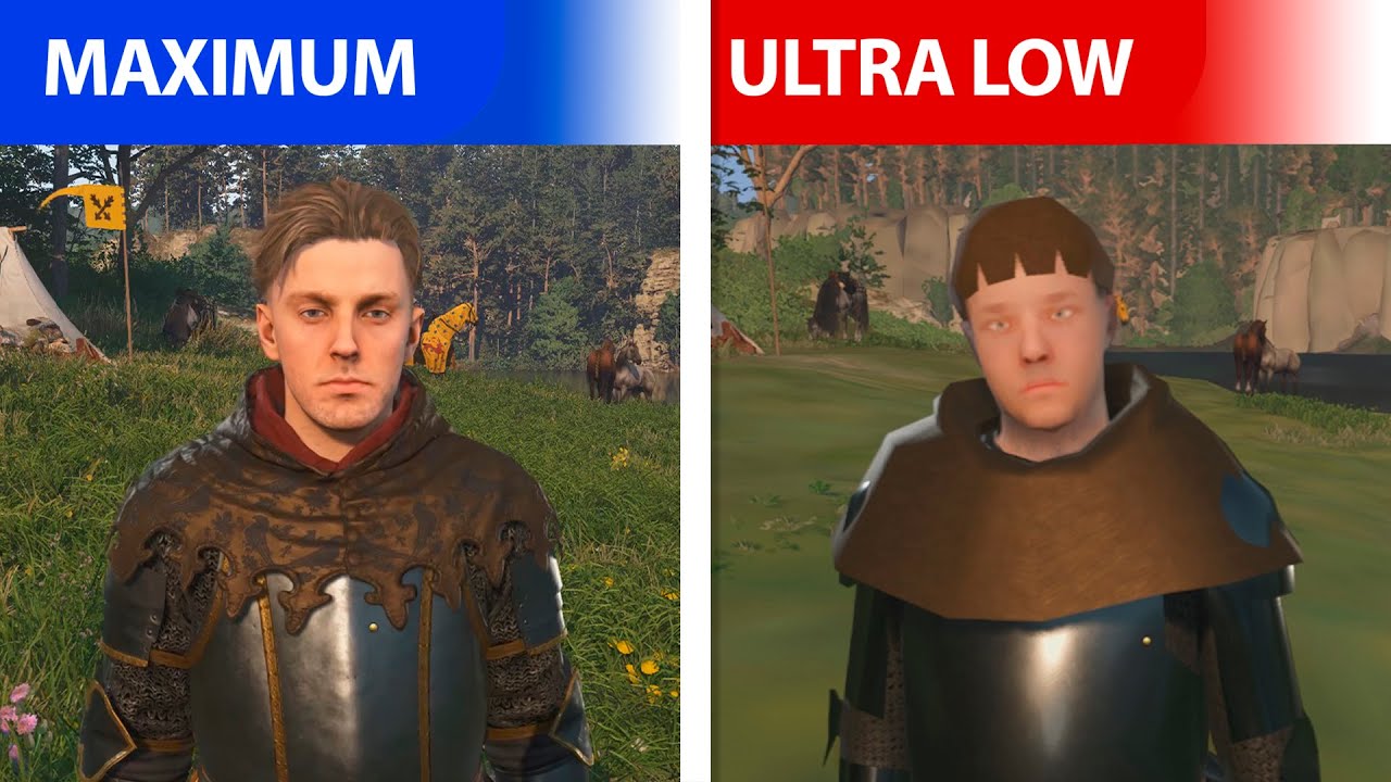 Сравнение максимальных настроейк Kingdom Come Deliverance II с ультра-низкими