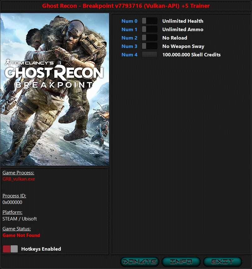 Tom Clancy's Ghost Recon: Breakpoint "Трейнер +5" [7793716 Fixed] {iNvIcTUs oRCuS / HoG}