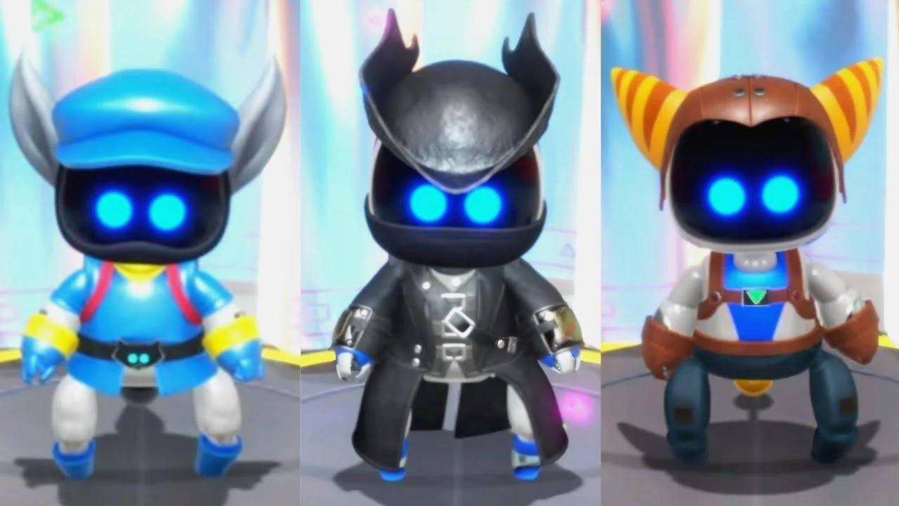 Демонстрация всех костюмов в Astro Bot