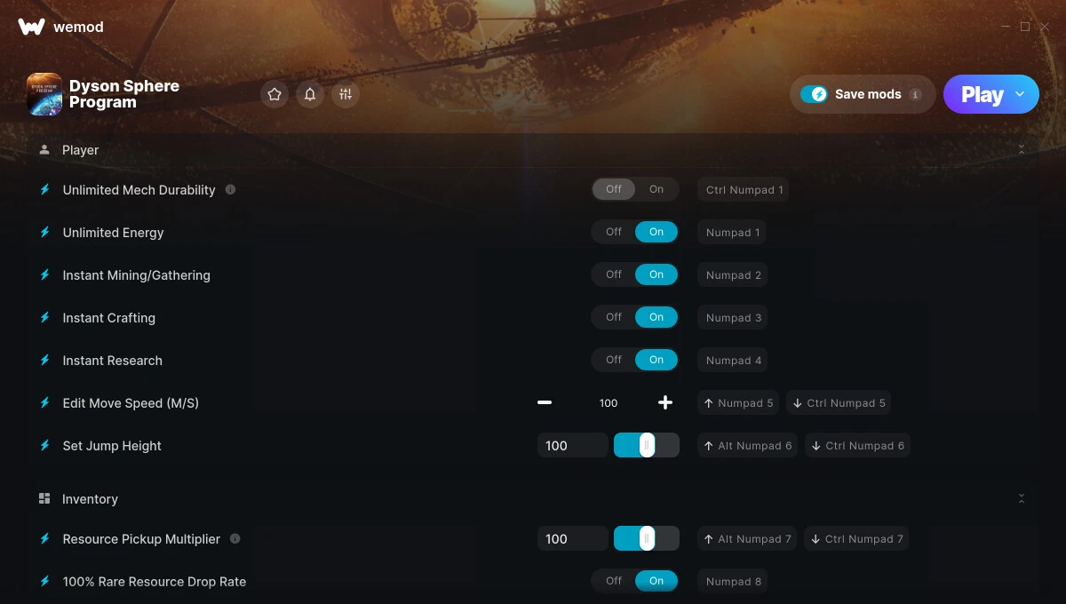 Dyson Sphere Program "Трейнер +17 от WeMod: Энергия, исследование, предметы и пр"