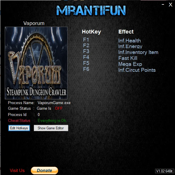Vaporum: Трейнер/Trainer (+6) [Build 318] {MrAntiFun}