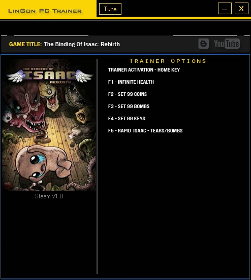 The Binding Of Isaac: Rebirth: Трейнер/Trainer (+5) [1.0] {LinGon}
