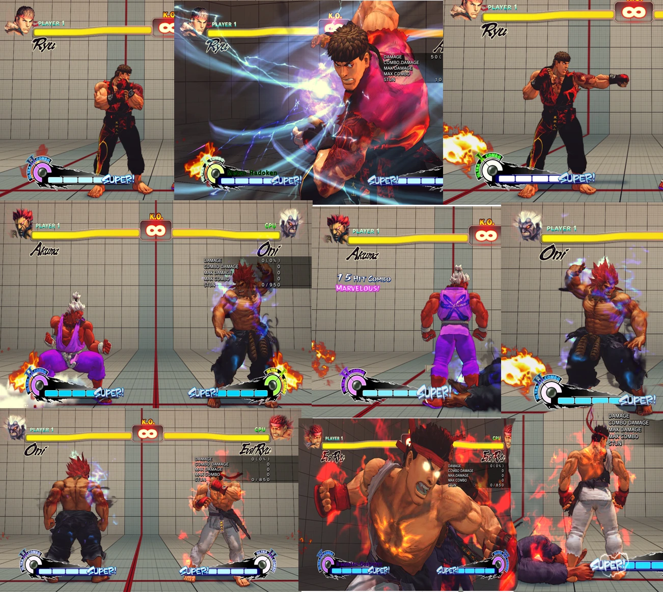 Super Street Fighter 4 : "Костюмы для Рю , Акумы , Они и Злого Рю "