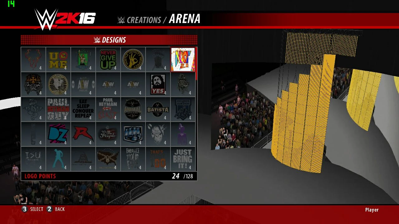 WWE 2K16 "Логотип nxt 2021 для кастомной арены"