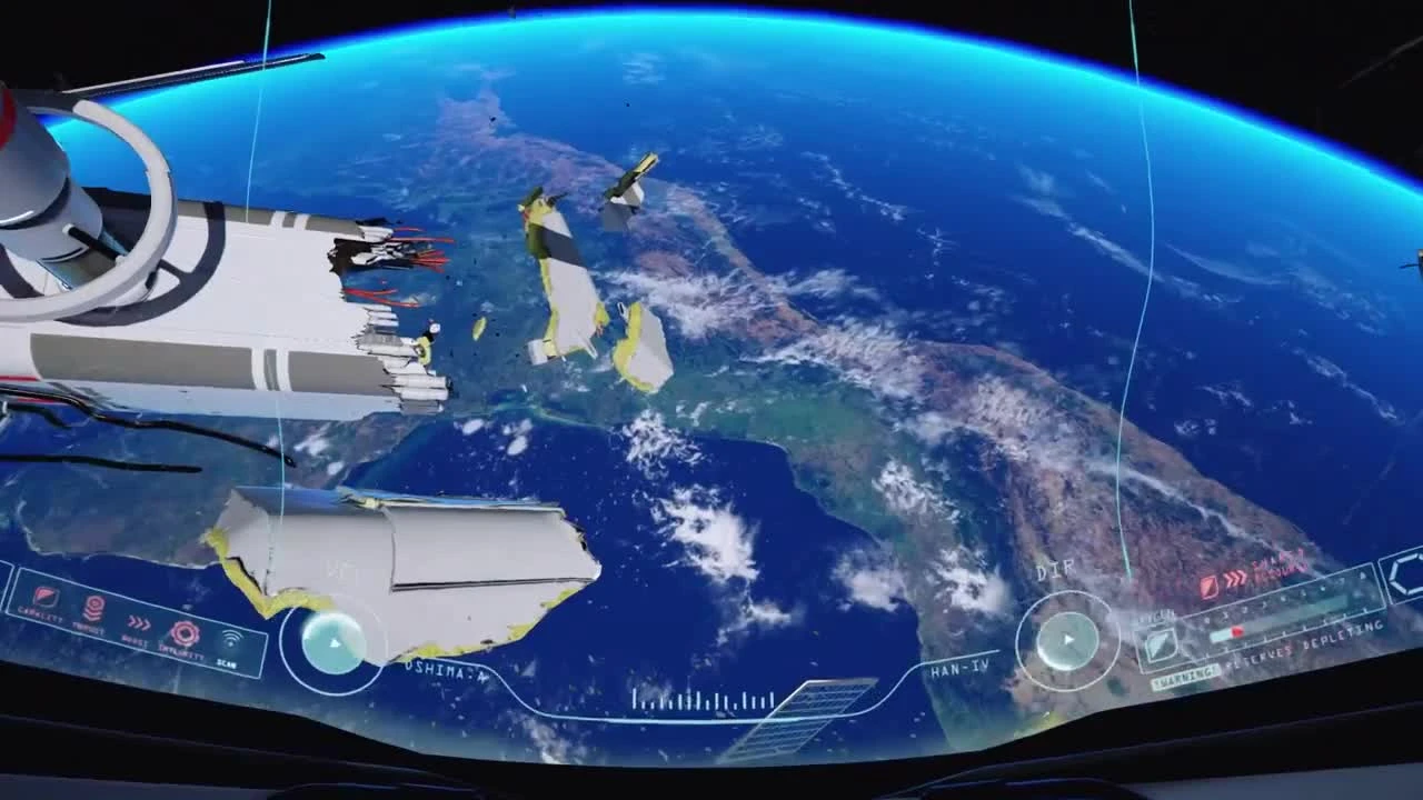 Поиск кислорода на космической станции в геймплейном видео Adr1ft