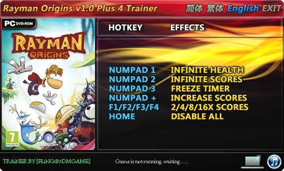 Rayman Origins: Трейнер/Trainer (+4) [1.0] {FLiNG}