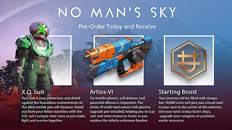 Особый костюм за предзаказ дискового издания No Man's Sky на Xbox One
