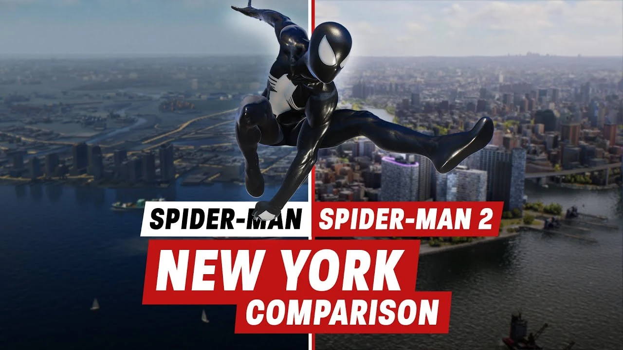 Новый ролик Marvel's Spider-Man 2 посвятили сравнению Нью-Йорка с версией города из первой части