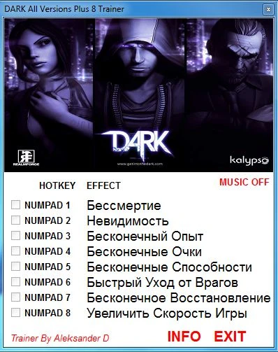 Dark: Трейнер/Trainer (+8) [All Versions] {Aleksander D}