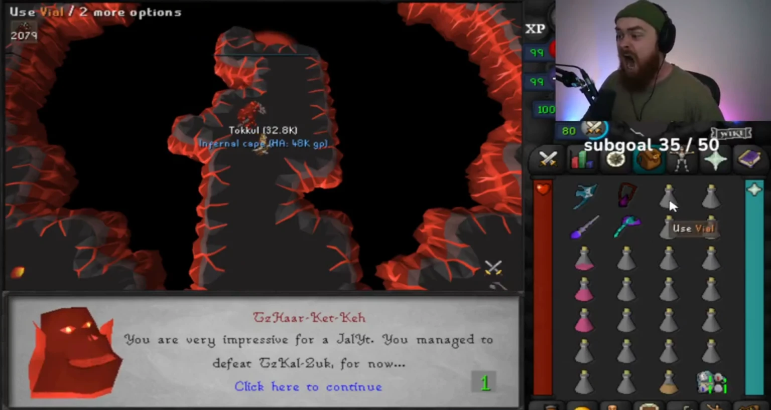 Стример потерял сознание, когда получил редкое достижение в олдскульной RPG RuneScape