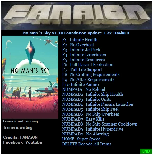 No Man's Sky: Трейнер/Trainer (+22) [1.10] {FANAiON}