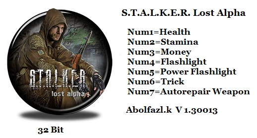S.T.A.L.K.E.R: Lost Alpha: Трейнер/Trainer (+7) [1.30013: x32] {Abolfazl.k}